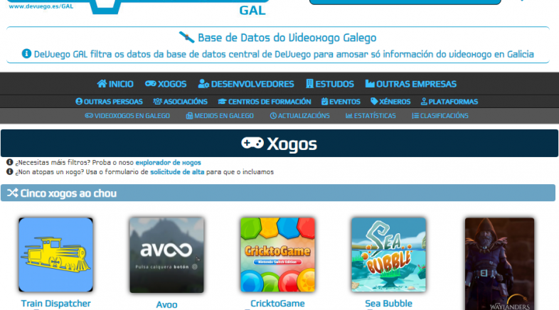 A industria galega do videoxogo xa conta cunha base de datos especializada
